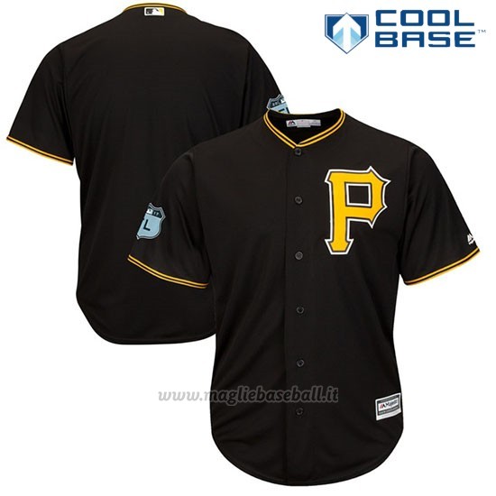 Maglia Baseball Uomo Pittsburgh Pirates Nero 2017 Allenamento Primaverile Cool Base